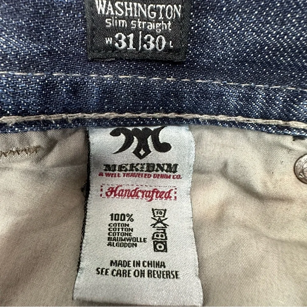 MEK Y2K Men’s size 31 x 29.5” Washington Slim Straight Distressed Jeans